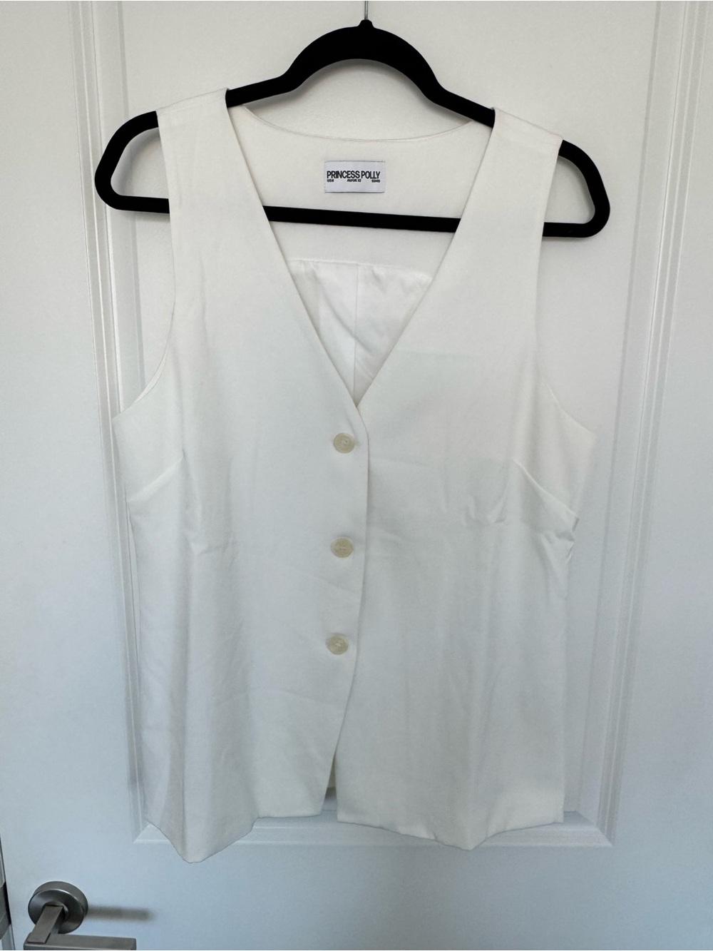 Princess Polly Ivory V-Neck Button Front vest